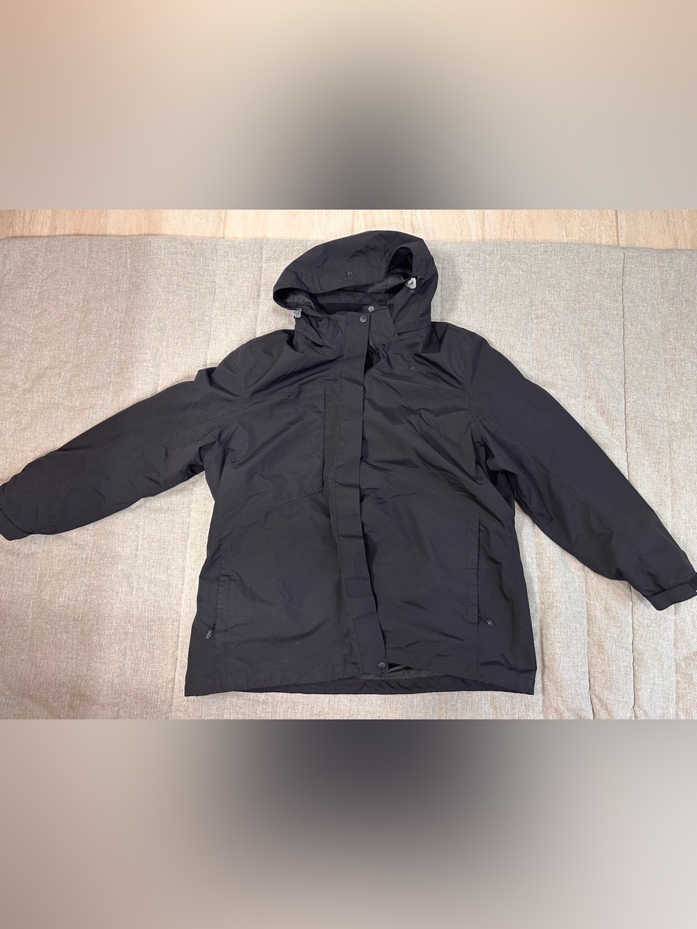 Camel Crown 3-In-1 Waterproof Detach Hooded Ski Winter Jacket Women 3XL Black